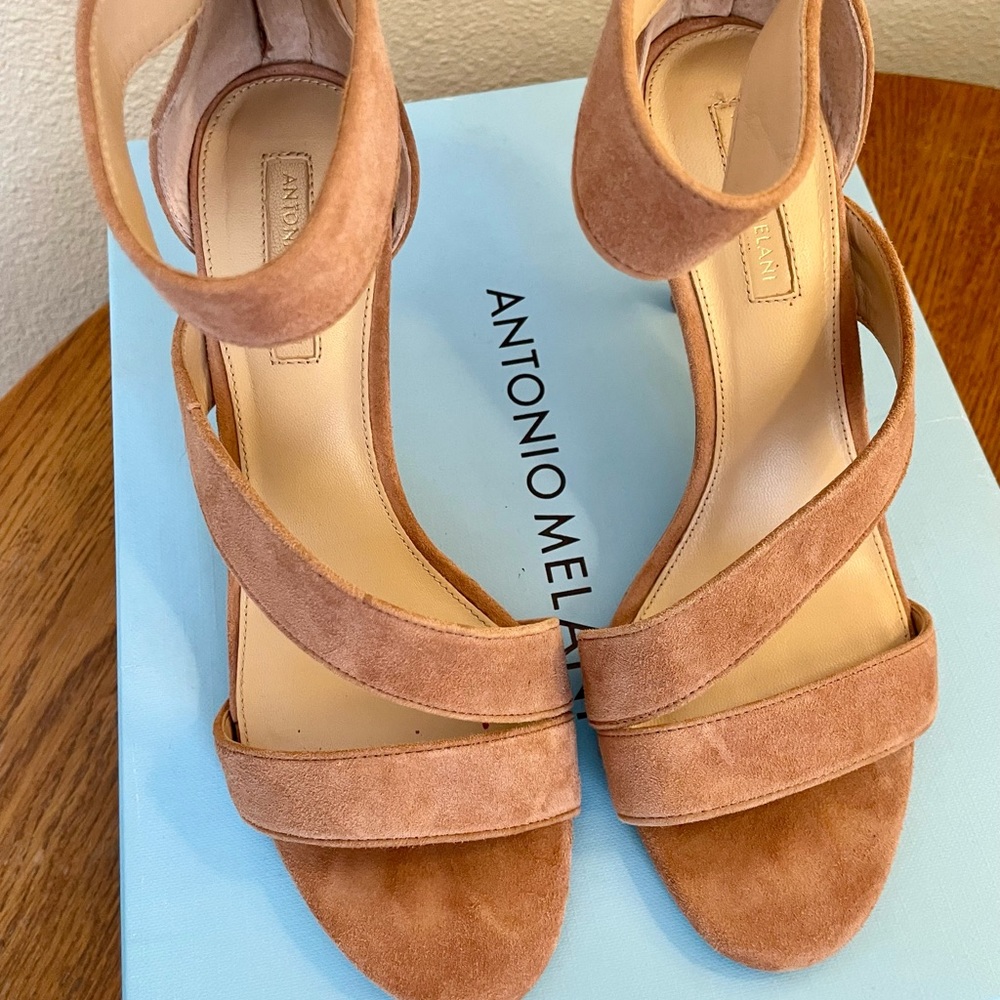 ANTONIO MELANI Suede Breezy Nude Heels - Jayden